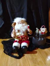 Telco MOTION-ette Animated Christmas Toy Maker Santa With Marionette & Toy Sack