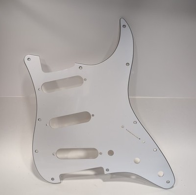 Genuine Fender Modern Stratocaster Pickguard 11 Hole 3-Ply, White w/Black - NEW