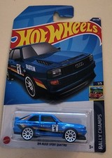 HOT WHEELS '84 AUDI SPORT QUATTRO 1/5 Blue 180/250 Die Cast 1/64 Rally Champs