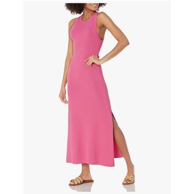 The Drop Women's Gabriela High Neck Cut-in A-line Side-Slit Maxi Sweater Dress