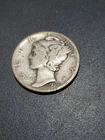 1939-D 10C Mercury Dime 90 % Silver  Vg