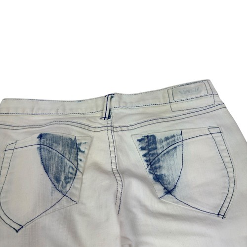Evisu Women's White Cotton Ankle Zip Cropped Skinny Jeans 26 - Picture 5 of 11
