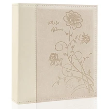 8x10 Photo Album Slip-in 50 Pics Leather Cover Picture Book Wedding Beige