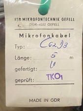 RFT Mikrofontechnik Gefell Neumann C62 D3 Vintage Verbindungskabel 5 m f. N691 D