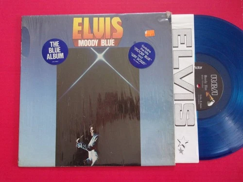 ELVIS PRESLEY - Moody Blue (AFL1-2428) Blue Vinyl Copy in Shrink w/Stickers