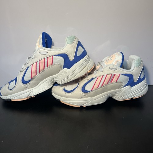 Adidas Yung-1 White Pink Blue Mens Size 9 Athletic Running Shoes Sneakers - Picture 1 of 11