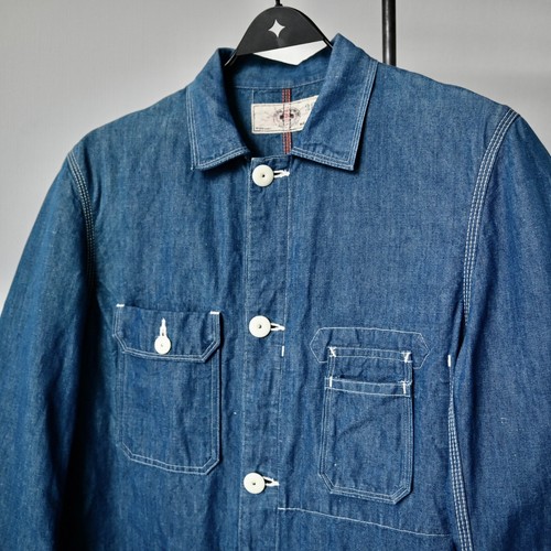 Vintage BEAMS Plus cotton linen chambray engineer coat made in Japan, size 38 - Picture 6 of 24