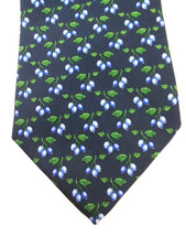 BROOKS BROTHERS / MAKERS / USA MADE  NAVY BLUE PRINT / SILK TIE