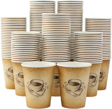 300 Pack 12oz Paper Coffee Cups, Hot/Cold Beverage 12 oz, Retro 12