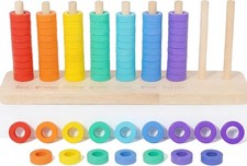 Wooden Montessori Color Sorting Stacking Toy
