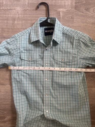 Wrangler Girl Size Med Pearl Snap Western Plaid Button Up Long Sleeve Shirt - Picture 8 of 9