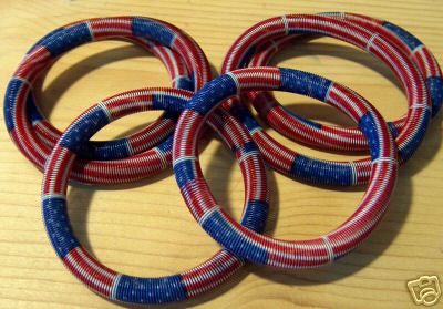 Seis pulseras de alambre expandibles patriótico 4 de julio rojo, blanco y azul - Imagen 1 de 1