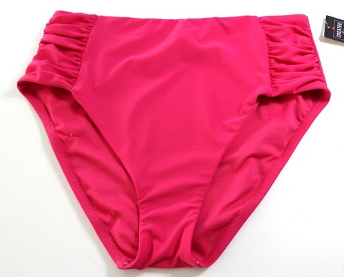 Parte inferior de bikini BAR III tiro alto fruncido talla mediana rubí (rosa) venta al por menor $44 - Imagen 2 de 3