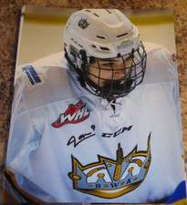 JAXON JACOBSON SIGNED 8X10 MATTE PHOTO BRANDON WHEAT KINGS 2027 NHL DRAFT (E)