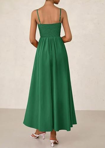 Women Summer Casual Swing Stretch Dress Holiday Strappy Pocket Long Maxi Dresses - Bild 37 von 43