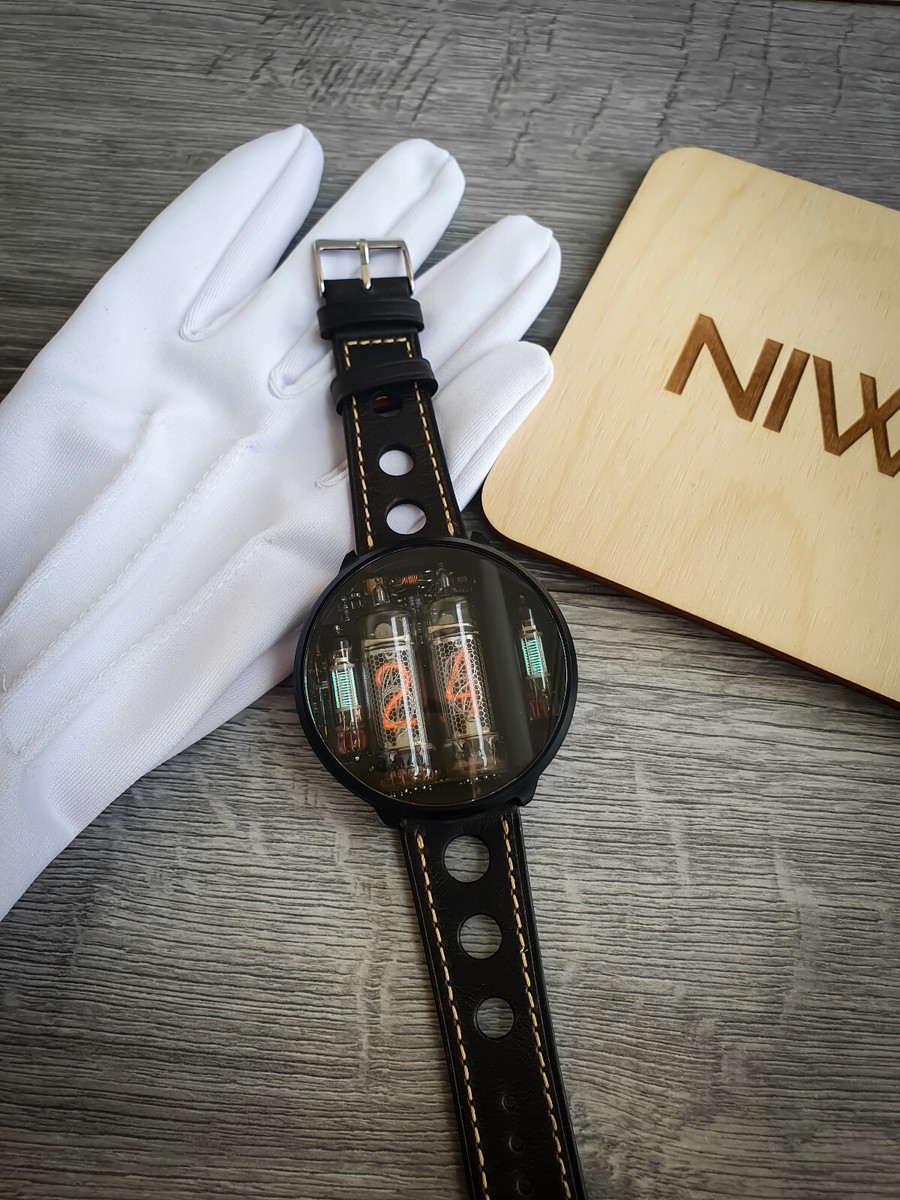 New NIWA Nixie watch V.2.0. IN-16 IV-15 tubes. Titanium case
