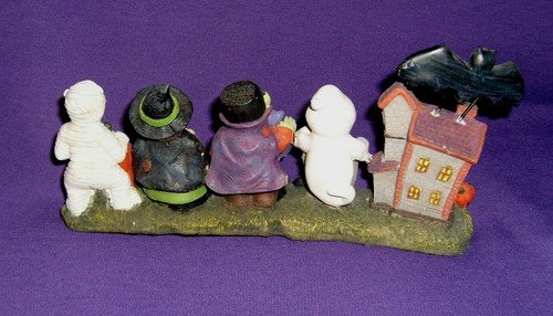 Halloween Trick or Treat 9-inch Resin Display of Ghost, Monster, Witch & Mummy! - Picture 2 of 5