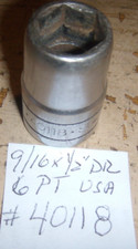S-K WAYNE  9/16" X 1/2" DR # 40118  6 POINT CHROME USA