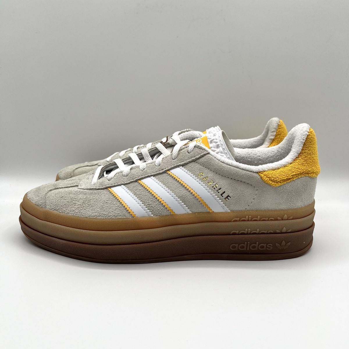 Size 9.5 - adidas Gazelle Bold Ivory Bold Gold W for sale