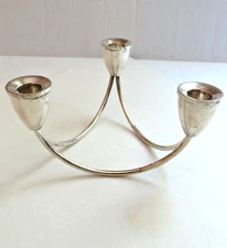 Vtg 40s Modern Duchin Creation Sterling Silver Danish 3 Arm Triple Candle Holder