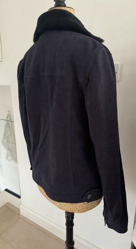 Muubaa Suede Jacket Navy Size M - Picture 5 of 13
