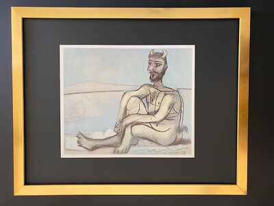Vintage 1961 Pablo Picasso The Great Minotaur Art Print Vintage 1961 Pablo Picasso The Great Minotaur Art Print