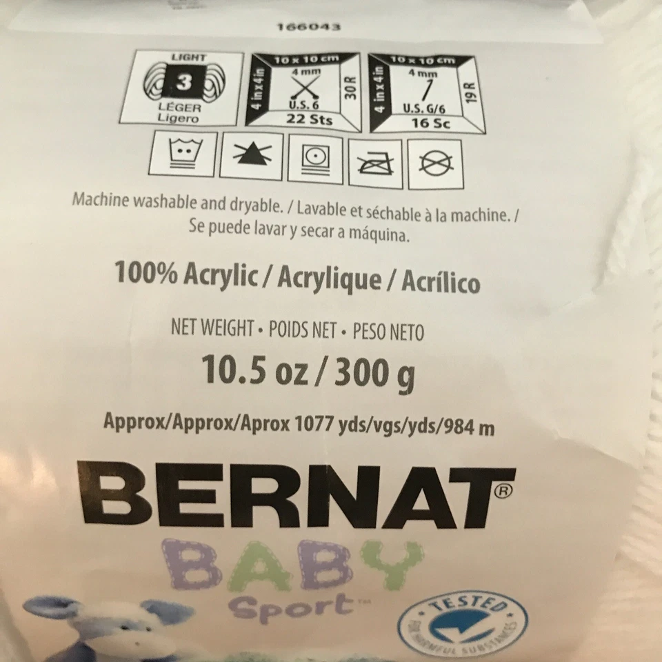 Bernat Baby Yarn Softe Sport White Pale Blue 100% Acrylic #3 Light Yarn Lot of 2 - Image 4 of 4