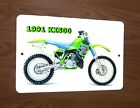 1991 Kawasaki Kx500 Motocross Motorcycle Dirt Bike Photo 8x12 Metal Wall Sign