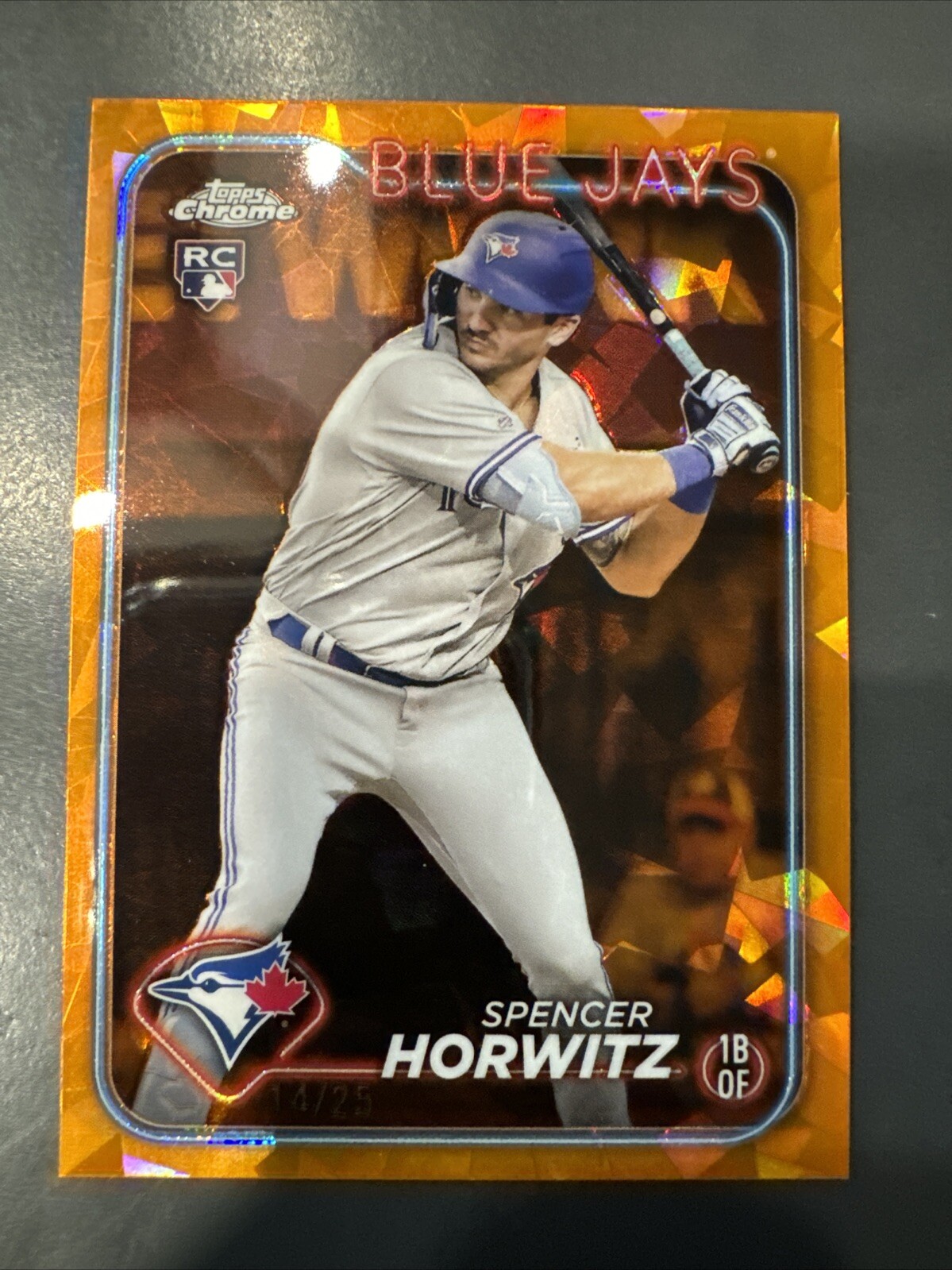 Spencer Horwitz 2024 Topps Chrome Sapphire Orange /25 Blue Jays Rookie RC