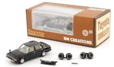 BM Creations Toyota Corolla E70 - Black - LHD 1:64 Scale Diecast Car 64B0219