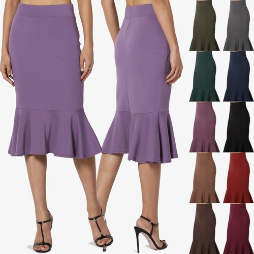 TheMogan Trumpet Peplum Hem Fishtail 