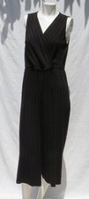  79 TORRID Black Brown Stripe Soft Stretch Crop Wide Leg Pants Jumpsuit 00 US 10
