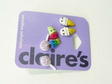Claire's Earrings Pierced Sensitive Solutions LOT Yummy Treats USA SELLER