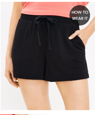 BNWT Lou Grey Signature Soft Drawstring Shorts Black XS