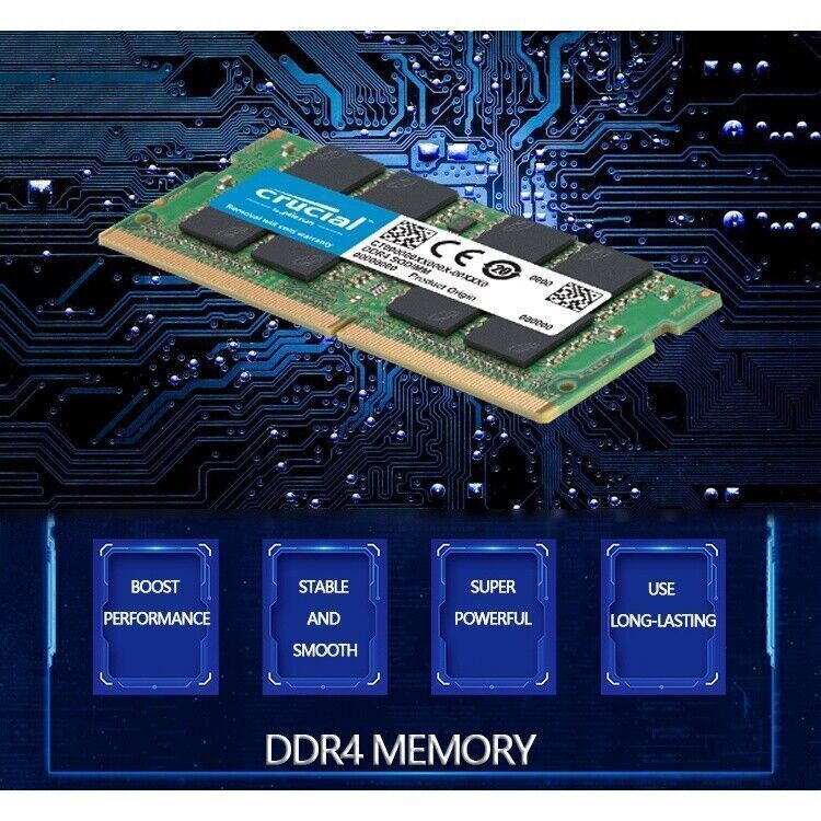 Crucial DDR4 16GB KIT 2 x 8GB 2400 MHz PC4-19200 SODIMM 260-Pin