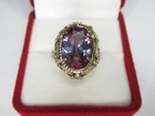 Vintage USSR sterling silver ring 875 star, alexandrite, 3,98 gr, ring size 8