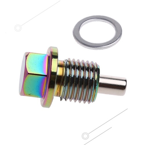 1X M12x1.25 Car Engine Magnetic Oil Drain Plug Screw Nut Bolt Sump Nut Aluminum - Picture 8 of 12