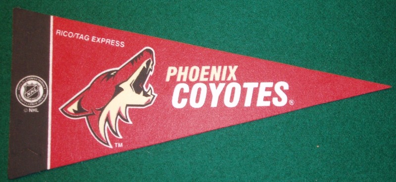 PHOENIX COYOTES NHL MINI PENNANT, NEW & MADE IN USA