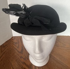 Merrimac Hat Co 100 Wool Hat Black Made In USA