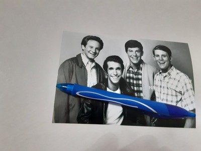 HAPPY DAYS TV SHOW, RALPH, FONZIE, POTSIE & RICHIE, GLOSSY B&W, 4X6 PHOTO 
