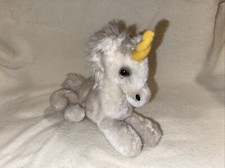 Vintage Dakin Plush Sitting White Unicorn 1979 stuffed animal
