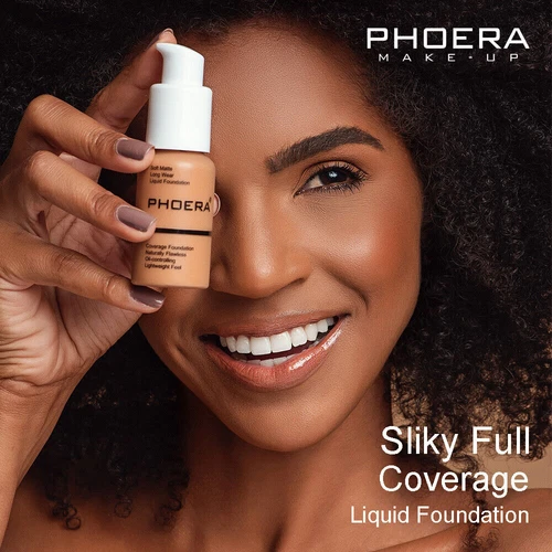 PHOERA® Soft Matte Full Coverage Liquid Foundation Concealer Longlasting Makeup - Bild 12 von 26