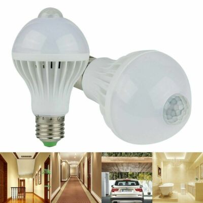 E27 5W Motion Sensor LED Bulb Auto PIR Motion Detection Home Lighting Lamp New