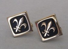 Men Vintage NEW ORLEANS SAINTS FLEUR de LIS CUFFLINK Costume Jewelry H64