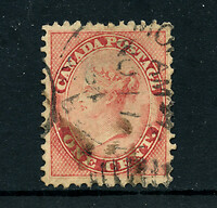 Francobolli 1859 - LOTTO/24250 - CANADA - 1 CENT. ROSA REGINA VITTORIA - USATO - Foto 2 di 2