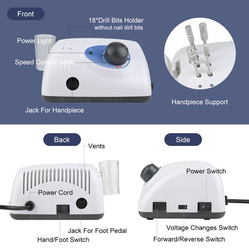 Strong 210 105L 65W 35000RPM Electric Nail Drill Machine Nail File Polishing