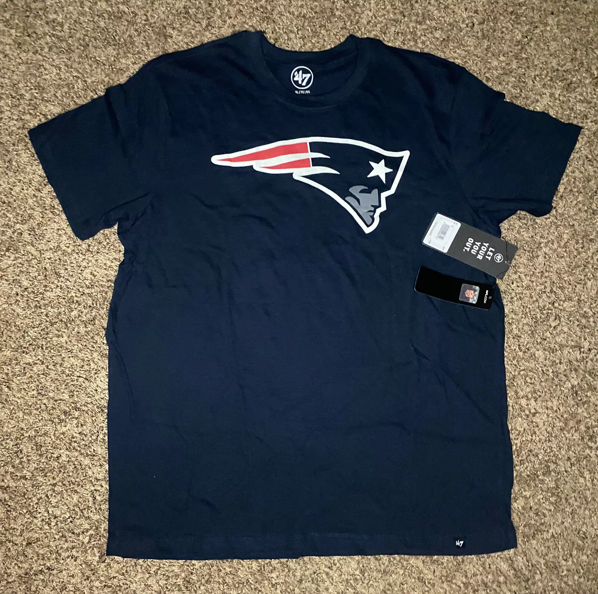 ‘47 Brand Mens New England Patriots T-Shirt Navy Blue Size XL NFL NWT