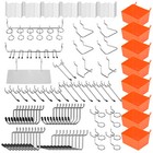 142Pc Peg Kit Pegboard Hooks Hanger Assortment Parts Storage Trays Organizer Bin