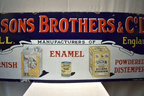 Vintage Sisson'S Brothers Porcelain Enamel Sign Board By F Francis And Sons Rare - Picture 4 of 11