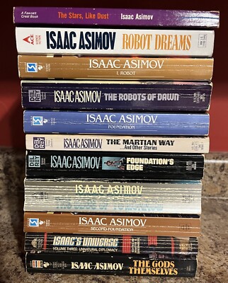 Isaac Asimov 11 Book Lot Second Foundation Edge Robots of Dawn Classic Sci-fi